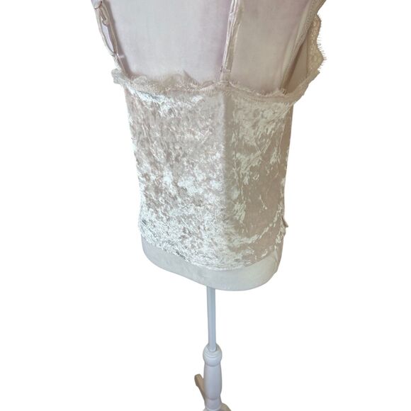 VTG Y2K Lace Trim Pink Velvet Babydoll Cami L Coquette Fairy Romantic Soft Girl - Picture 8 of 13